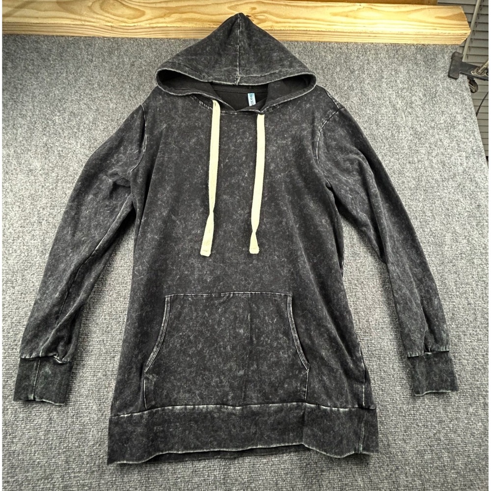 Zenana Signature Womens Medium Acid Wash Hoodie Charcoal Black CT-4812AB